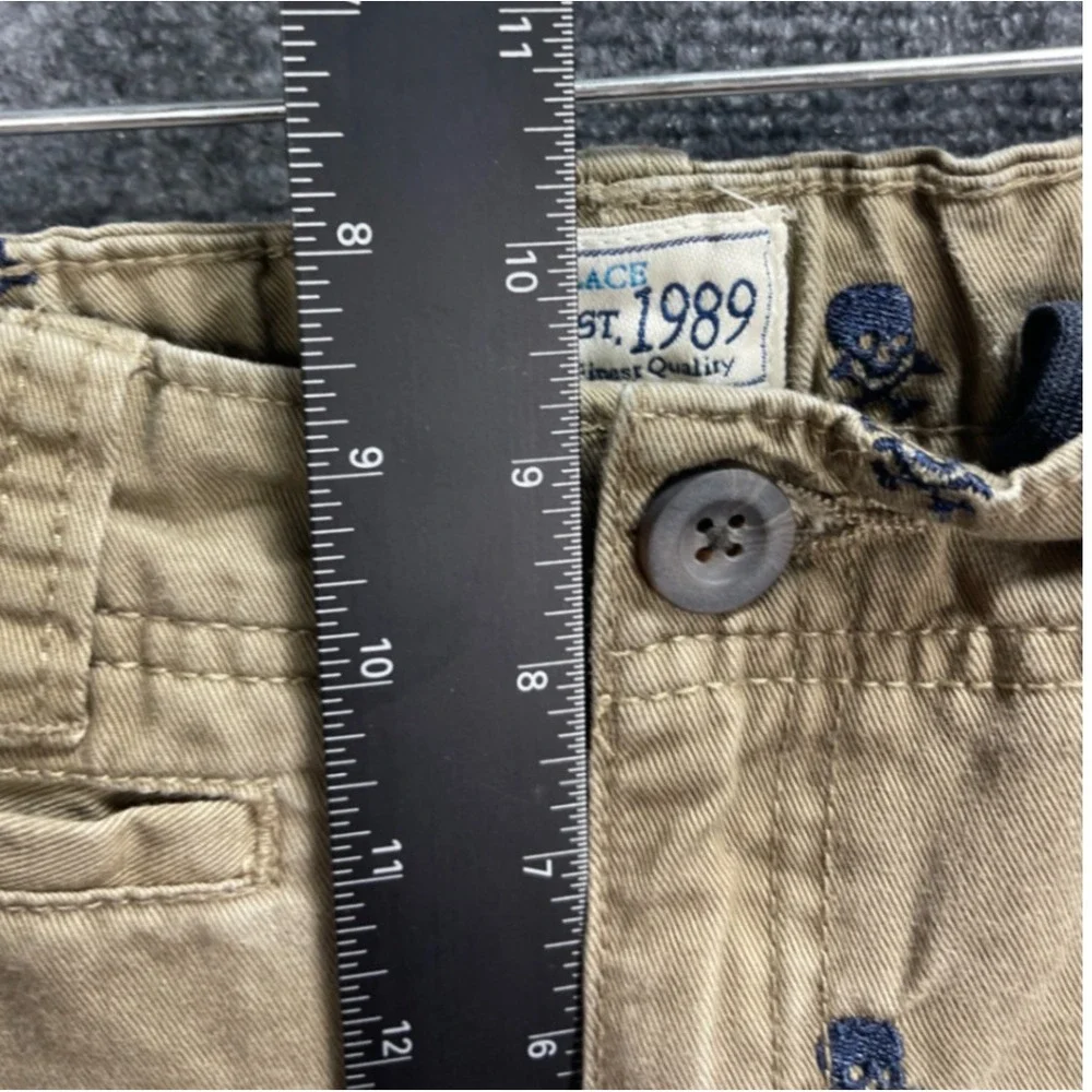 The Children's Place Boys Size 14 Skull Print Khaki‎ Pants Casual